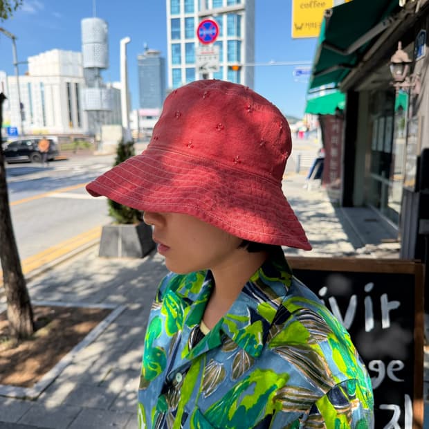 Vintage Chiyoda Red Stitched Bucket Hat