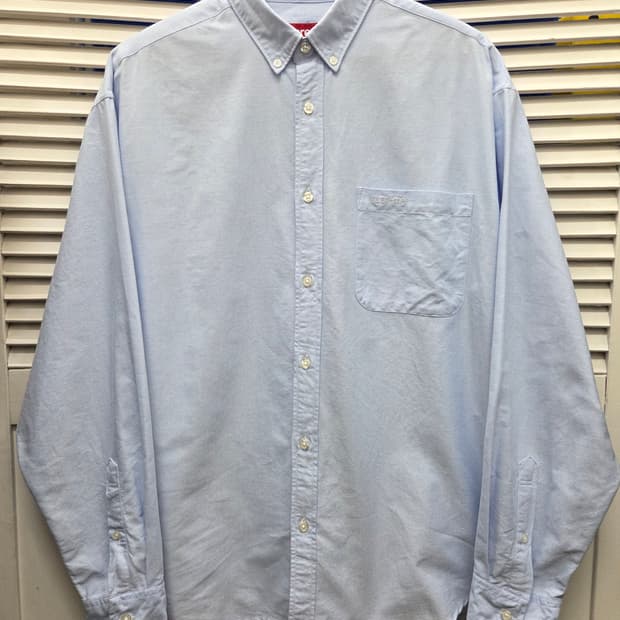 슈프림 23fw 루즈핏 옥스포드 스카이블루 셔츠