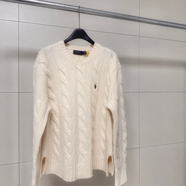 폴로 랄프로렌 캐시 혼방 케이블 니트