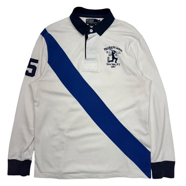 폴로 랄프 로렌 화이트 럭비 셔츠 XL