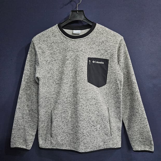 콜롬비아 멜란지 그레이 남성 95 기모 포켓 긴팔티 