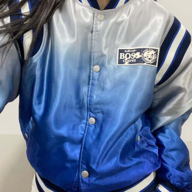 (빈티지)90‘s 산토리보스커피 리버시블 스타디움 자켓