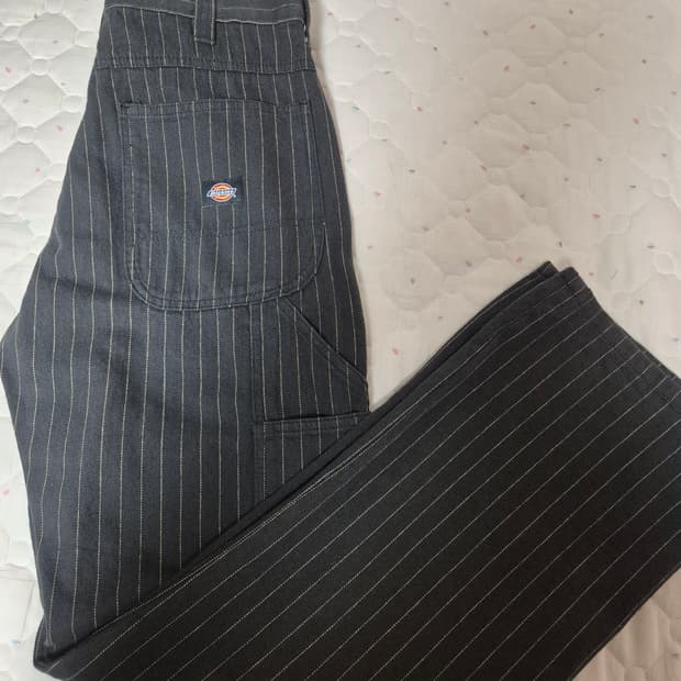 디키즈 스트라이프 블랙 워크팬츠 32