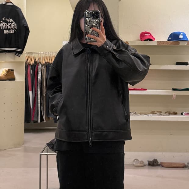 라퍼지스토어 버핑 레더 미니멀 자켓 U1500