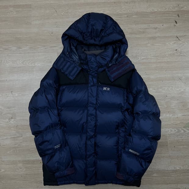K2 윈드스토퍼 구스다운 700 후드 패딩 점퍼 [네이비] L/100