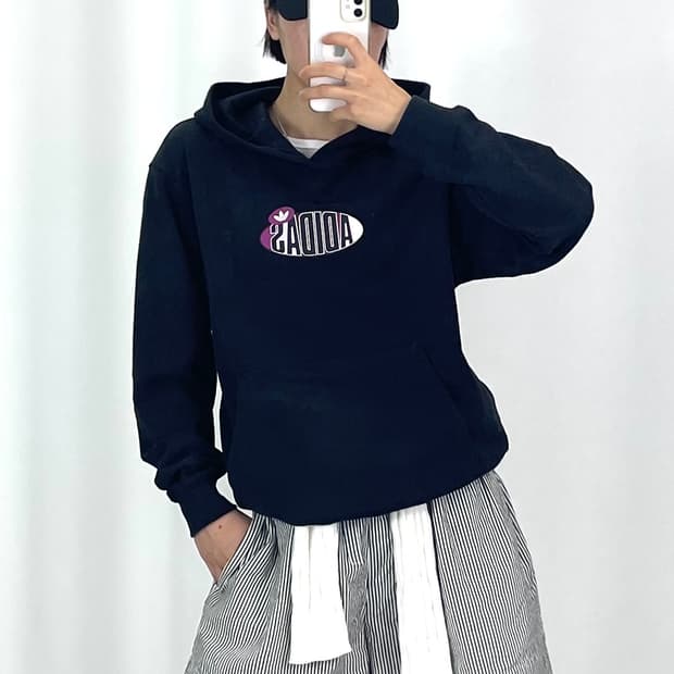 [XL]아디다스 블랙 여성 후드티