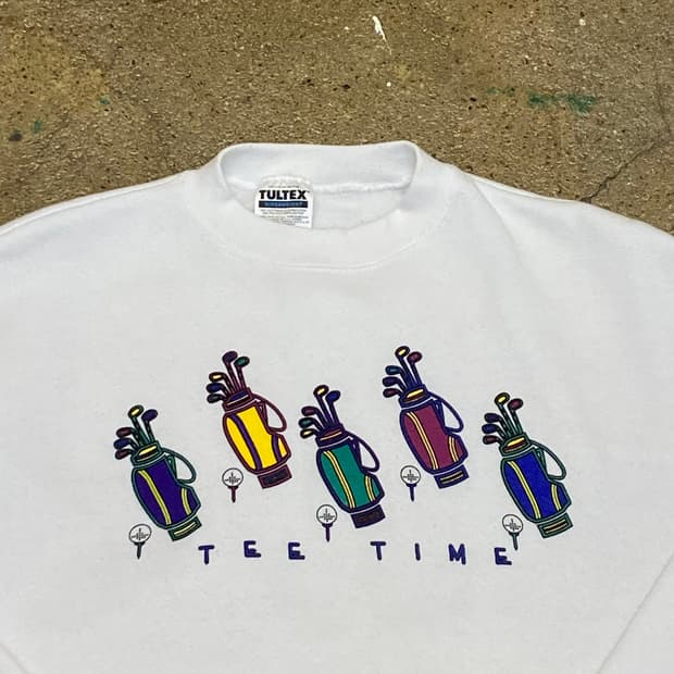 레어 90s Made in USA 미국 빈티지 툴텍스 골프 맨투맨