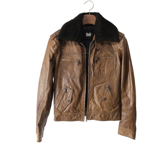 2000s Dolce & Gabbana 돌체앤가바나 고트스킨 레더자켓