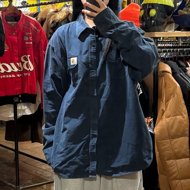 [HI] Carhartt 칼하트 투포켓 긴팔 셔츠 네이비