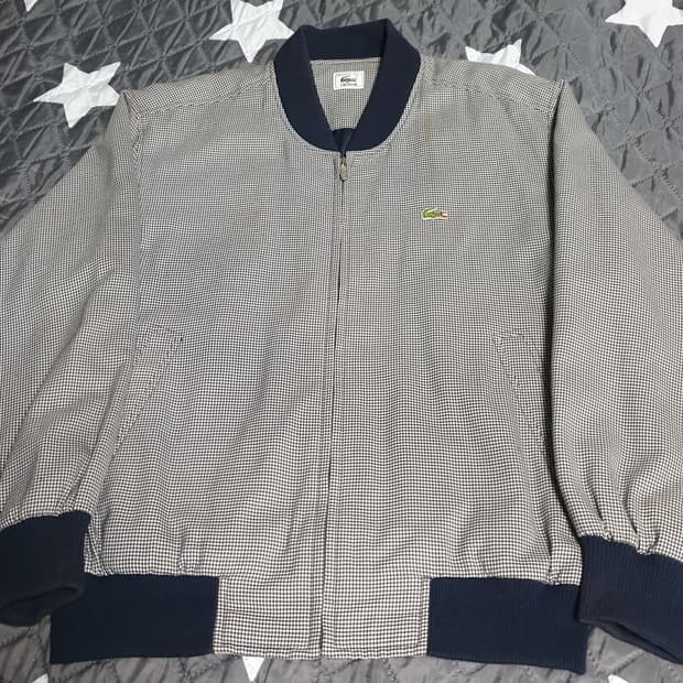 90s 빈티지 서광 라코스테 블루종 자켓 화이트 블랙 (110)
