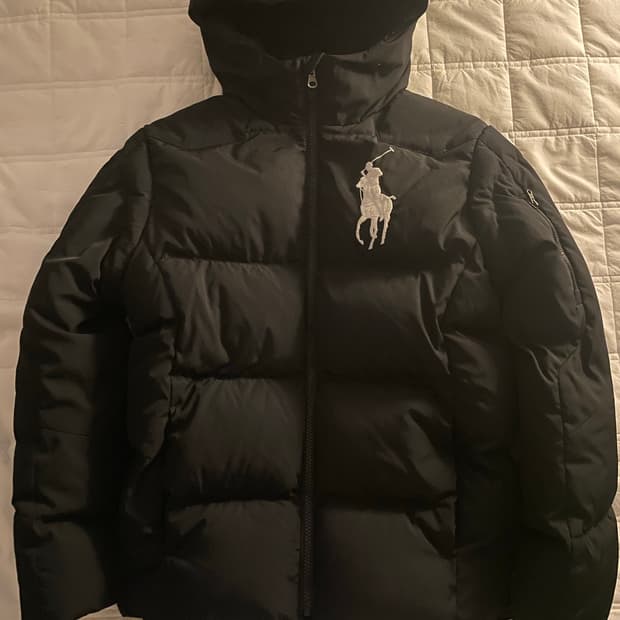 폴로 랄프로렌 화이트 빅포니 패딩 블랙