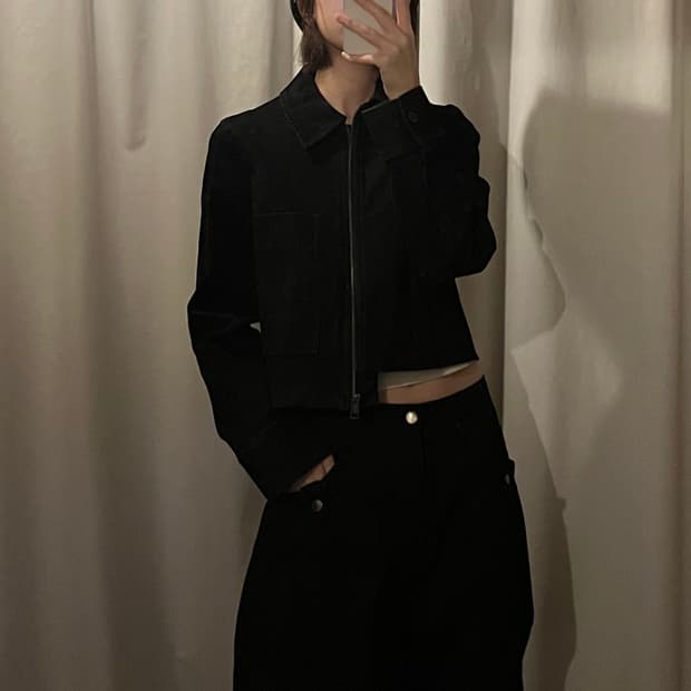 코스 데님 숏 자켓