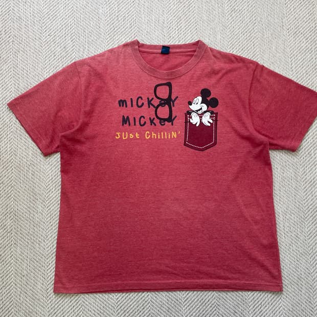 디즈니 미키마우스 just chillin 반팔티셔츠 