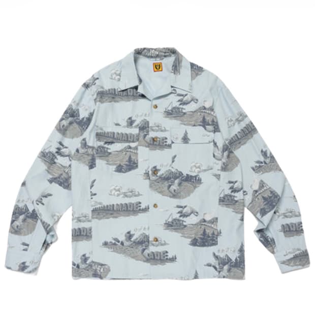 휴먼 메이드 프린티드 셔츠 블루