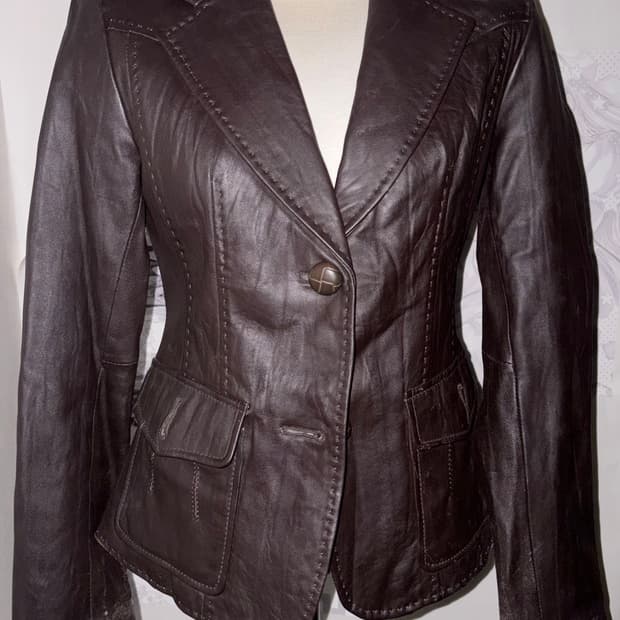 Leather brown jacket