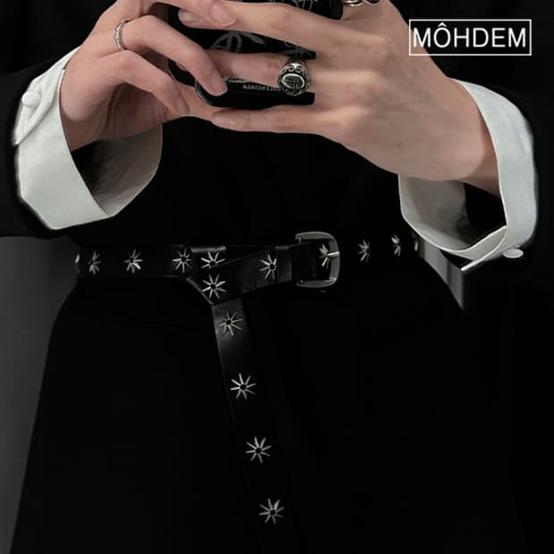 [Unisex] 스타 스터드 빈티지 롱 벨트