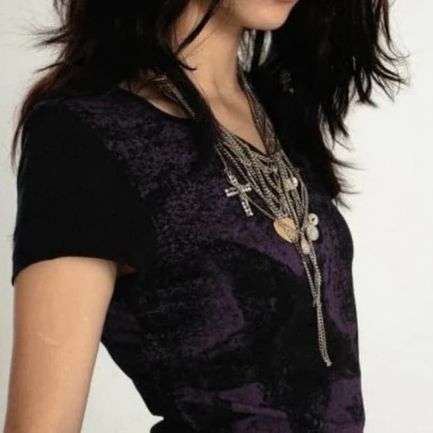 Punk y2k purple 티셔츠 펑크