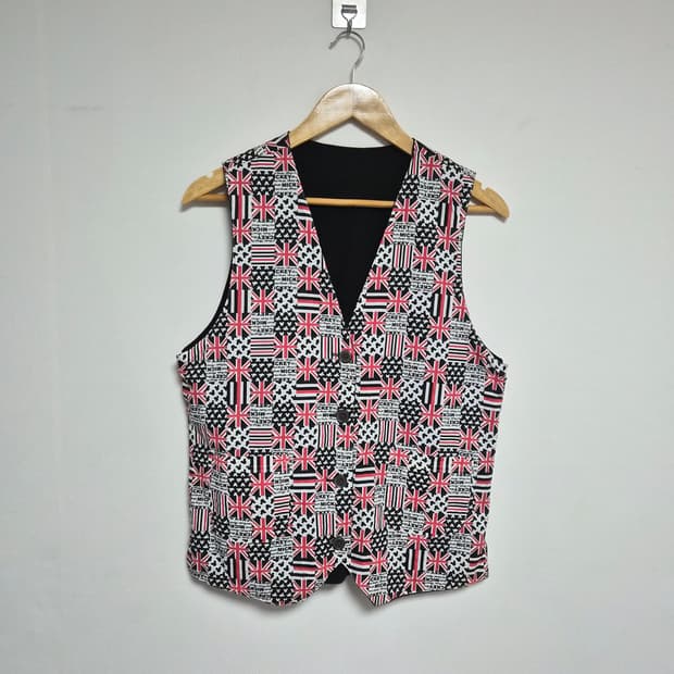 미키마우스 유니언잭 리버시블 베스트 L - J60