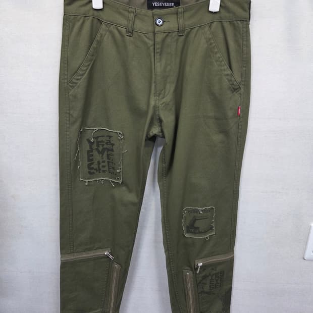 예쓰아이씨 멀티패치 지퍼디테일 코튼 팬츠 s 대략 30