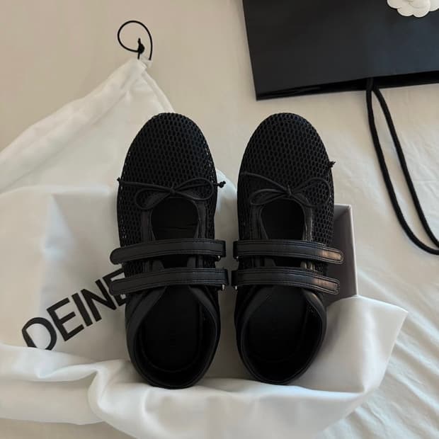 다이닛 리본모찌신발 메쉬블랙 새상품 250