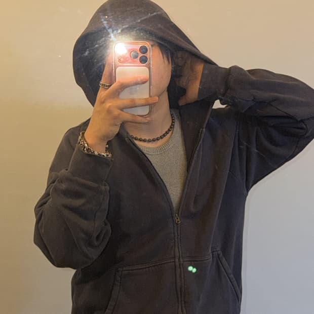 이지갭 네이비 후드집업