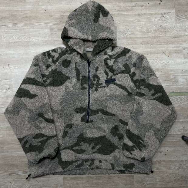 피어오브갓 에센셜 후드 후리스 아노락 자켓 [카모플라쥬] XL/105