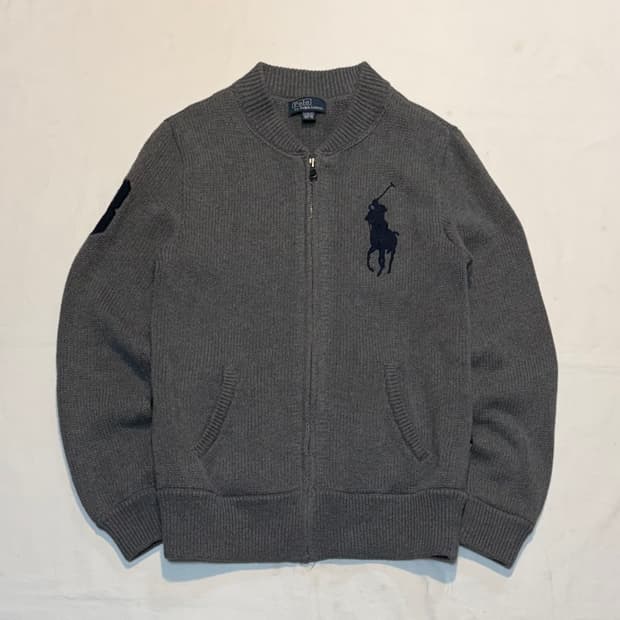 폴로 랄프로렌 빅포니 니트집업 그레이