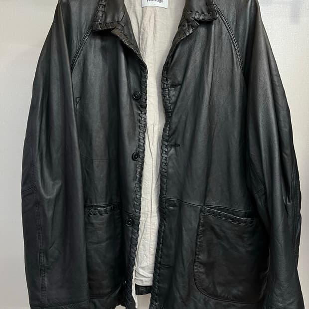 이얼즈어고 휩 스티치 워시드 레더자켓