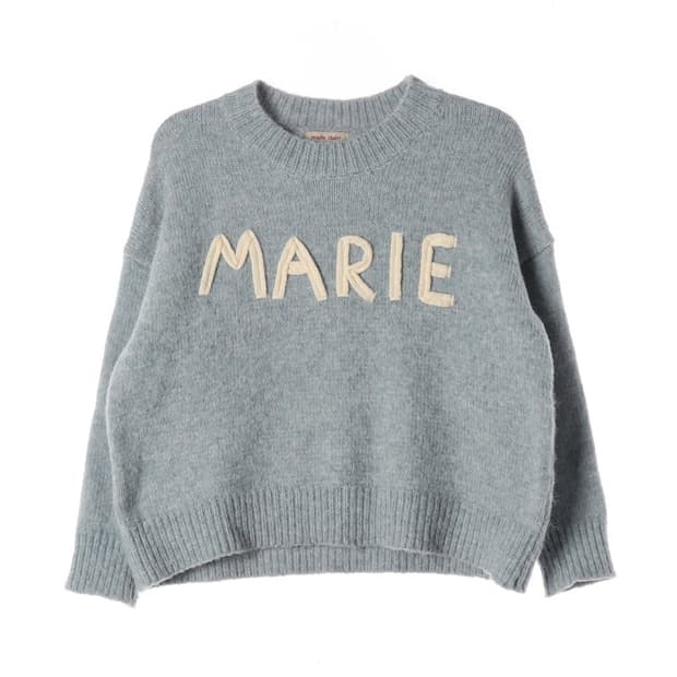 마리끌레르 스카이블루 레터링 니트 F