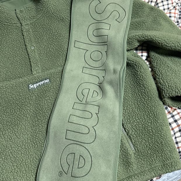 슈프림 폴라텍 머플러 카키