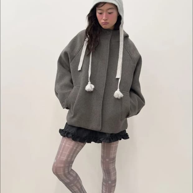 타입서비스 코트 하프 코트 Hooded Half Coat
