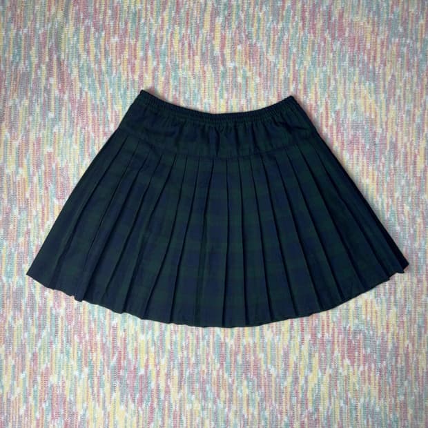 타탄체크 플리츠 미니 스커트 