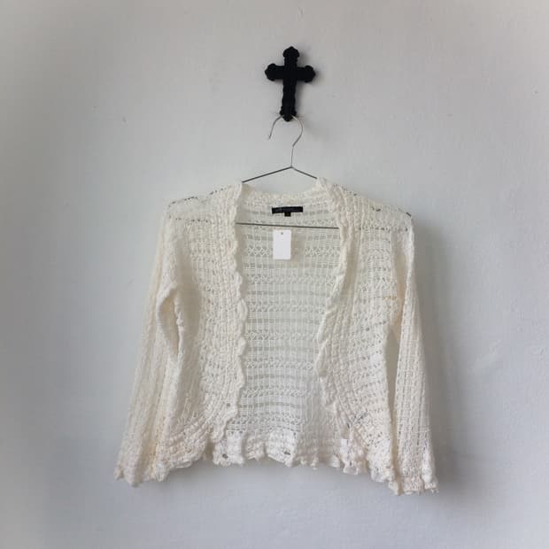 Crochet open knit cardigan