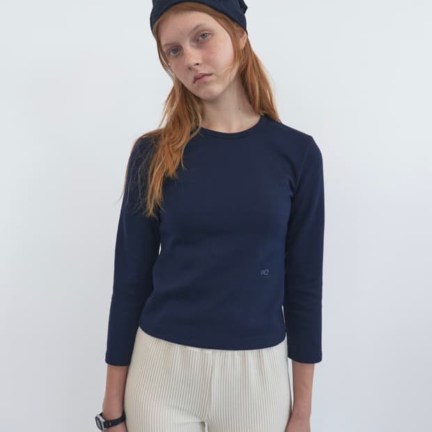 엔조블루스 베이직 3/4 슬리브 셔츠 (Navy)