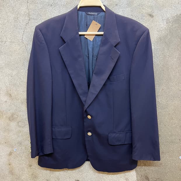 미국 빈티지 버버리 네이비 금장 블레이저 자켓
