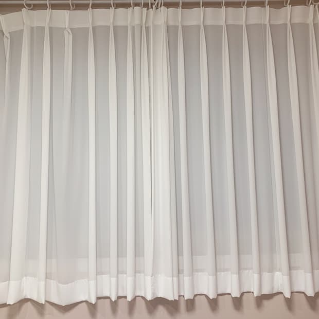 화이트 쉬폰 나비주름 커튼 커텐