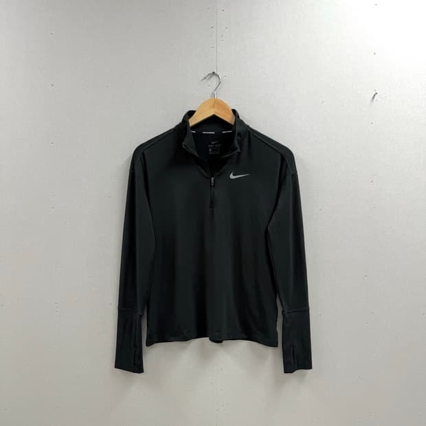 여성 S / 나이키 런닝 반집업 티셔츠 블랙