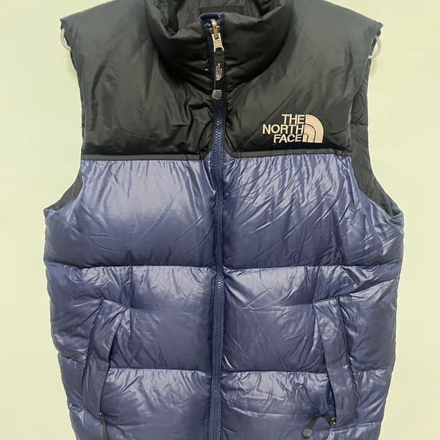 노스페이스 700 눕시 패딩 베스트 네이비/블랙