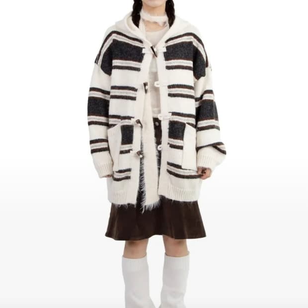 블랙업 빈티지 토글 가디건