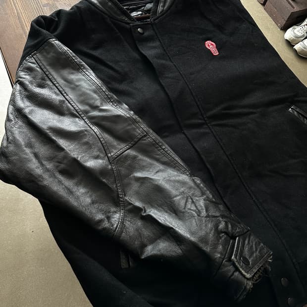  KENWORTH TRUCK CENTRES 울 레더 바시티 자켓