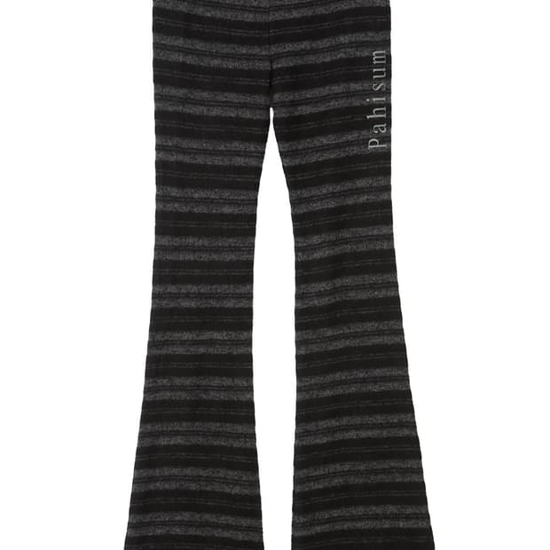 파히섬 부츠컷 STRIPE SLIM BANDING PANTS BLACK