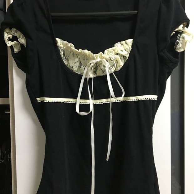 레이스 퍼프 반팔티