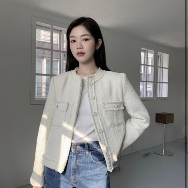 에테블루 트위드자켓