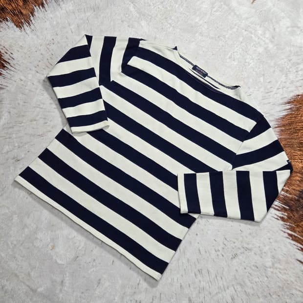 세인트 제임스 보트넥 스트라이프 8부 티셔츠