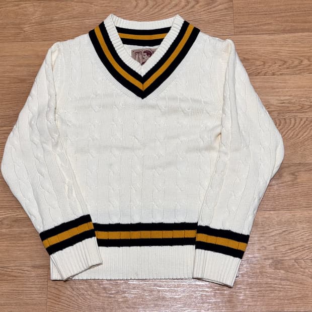 리넥츠 케이블 니트 코튼 크리켓 스웨터