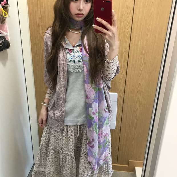 멀멀 뮤트톤 하구미 모리걸 잔꽃 자수 코디세트