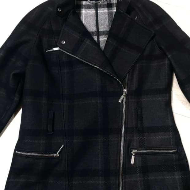 신품급 바버 인터내셔널 체크 라이더 자켓