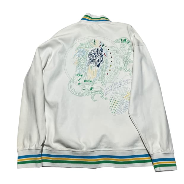 아비렉스 화이트 사자 자수 집업 져지