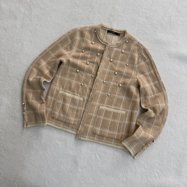 85 질스튜어트 울 체크 가디건 0401T