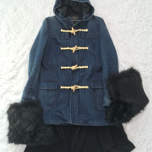 에드윈 데님 더플 후드 패딩